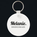 Bridesman | Chaveiro de Estilo Negrito Mínimo Mode<br><div class="desc">Bridesman | Chaveiro de Estilo Negrito Mínimo Moderno Personalize este dom da cadeia de chaves chic em letras de estilo ousadas.</div>