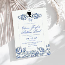 Bridgerton Wedling Convite Lady Dusty Blue Boho