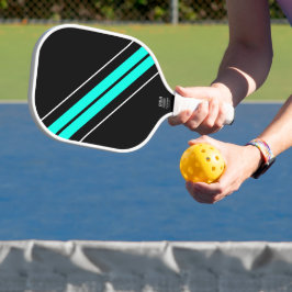 Bright Aqua White Slant Racing On Black