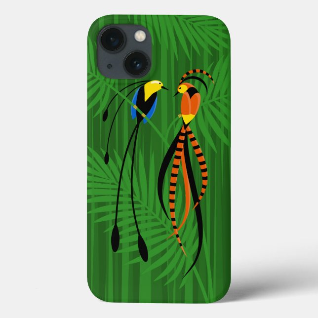 Bright Colorful Birds of Paradise Dark (Verso)