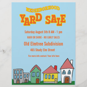 Bright Colour Neighhood Yard Sale Flyers