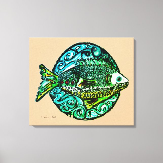 Bright contemporâneo Friendly Fish belo impressão (Frente)
