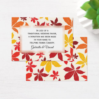 Bright Fall Deixa Cartão de Caridade de Casamento