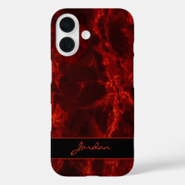 Bright Fire Red Polted Marble Stone com Nome