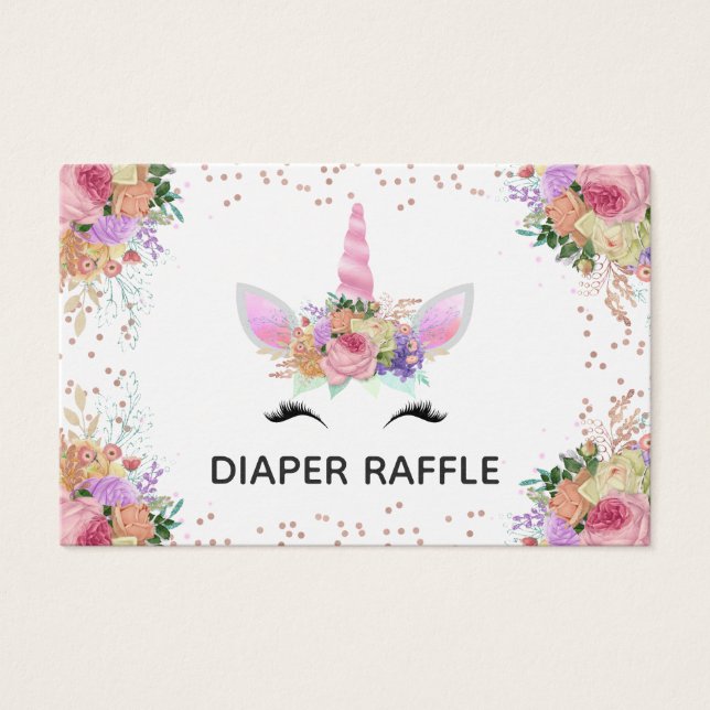 Bright Floral Unicorn Fralda Raffle (Frente)