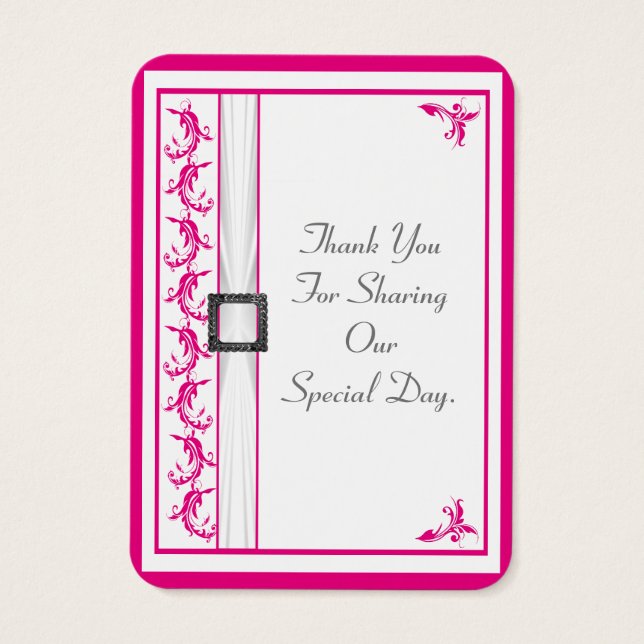 Bright fuchsia rosa, obrigado de casamento você ma (Verso)