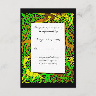 Bright Greens Celtic Animal Design Casamento RSVP