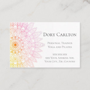 Bright Rainbow Mandala Cartão de visita