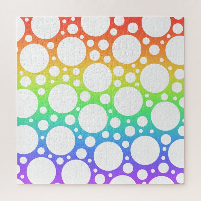 Bright Rainbow Polka Dotsee Quebra-cabeça (Vertical)