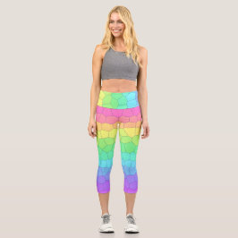 Bright Rainbow Scales Capri Leggings