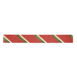 Bright Red Watercolor Watermelle Ribbon