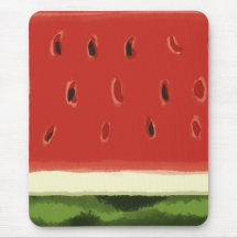 Bright Red Watercolor Watermelon Mousepad