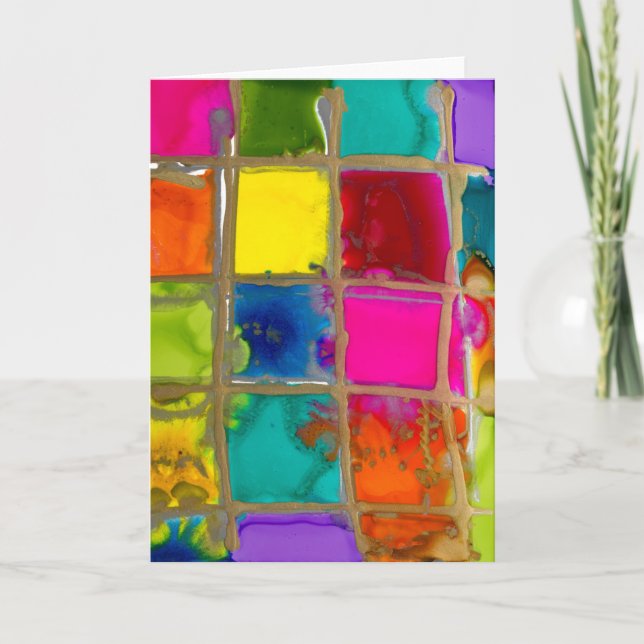 Bright Squares Lovitude Obrigado Cartão Nota (Frente)