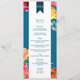 Bright Summer colorida Wedding Flat Menu