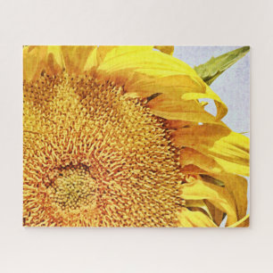 Bright Sunflower Art Large Quebra-cabeça