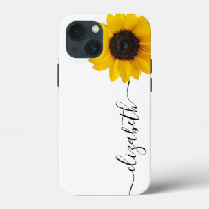 Bright Sunflower Script Stem Name capas de iphone