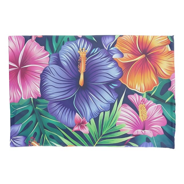 Bright Tropical Floral Pillowcase (Frente)