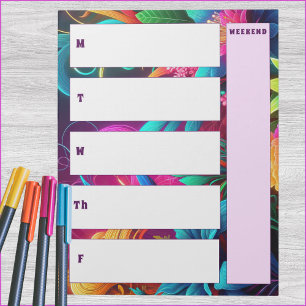 Bright Tropical Semanal - Bloco de Notas Vertical