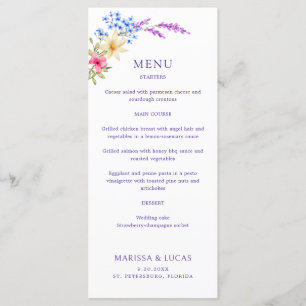 Bright Vivid Colors Wildflower Menu Casamento