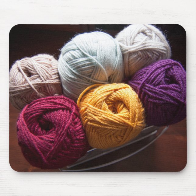 Bright Yarn Wool Knitting Crochet Maker Mousepad (Frente)