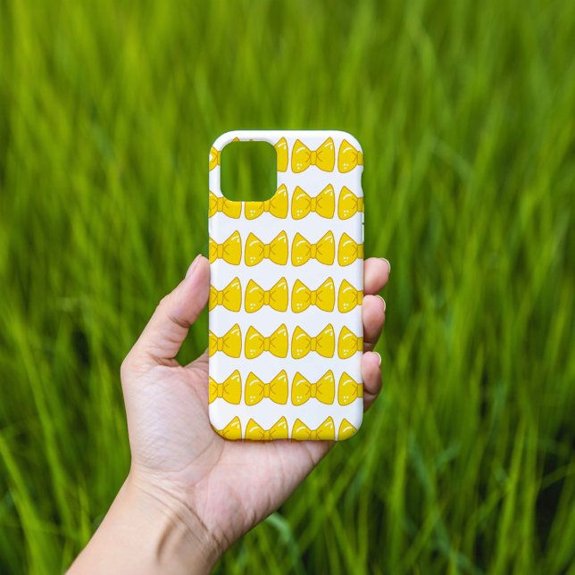 Bright Yellow Bow Phone Case- cute Girly Ribbon (Criador carregado)