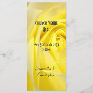 Bright yellow rose, programa de casamento da igrej