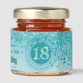 Brilhante Azul Teal e Número Único 18 Decoração