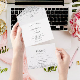 Brilhante branco de prata brilha no casamento eleg
