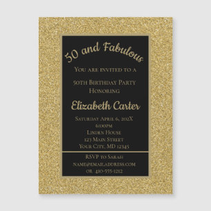 Brilhante preto e Dourado 50 e aniversário fabulos