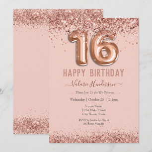 Brilhante Rosa Feliz 16º Aniversário