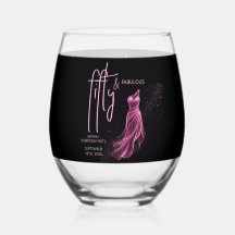 Brilhante Rosa Preto Chic 50 & Fabuloso Aniversári