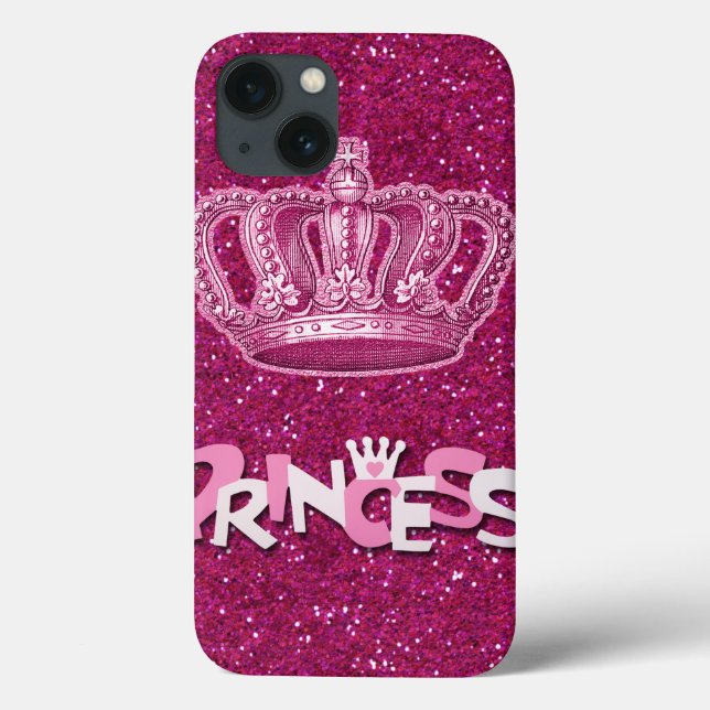 Brilhante Rosa Quente Princesa Brilho & Coroa Vint (Verso)