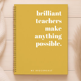Brilhante Teacher Mostarda Amarelo-Tipografia