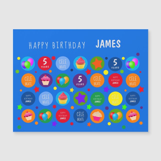 Brilhante, vibrante e colorido - Aniversário feliz (Frente)