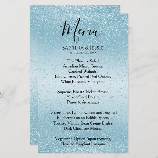 Brilho Azul Bebê - Menu (Frente/Verso)