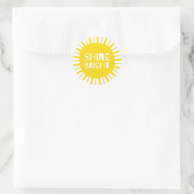 Brilho Brilhante, Sol Amarelo, Adesivos (Bolsa)