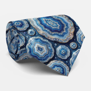 Brilho & Brilho Gravata de Luxo Oceano Azul Geod