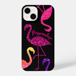 Brilho de purpurina rosa de flamingo Personalize p