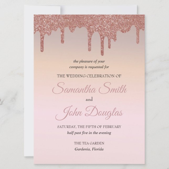 Brilho de Rosa Dourado Elegante, Texto em Pêssego  (Frente)