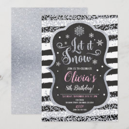 Brilho do convite do aniversário do floco de neve