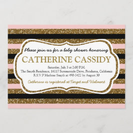 Brilho Dourado, convite do chá de fraldas de