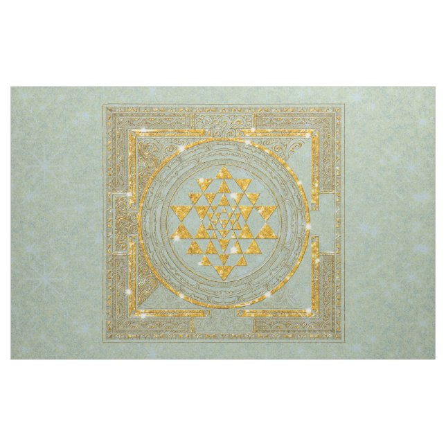 Brilho dourado de Sri Yantra - tecido (Jarda)