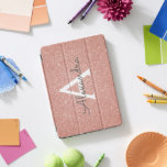 Brilho Dourado do rosa do rosa e monograma da<br><div class="desc">Caso elegante Dourado do monograma do brilho e da faísca do falso do rosa do rosa. Este caso pode ser personalizado para incluir seus inicial e nome.</div>