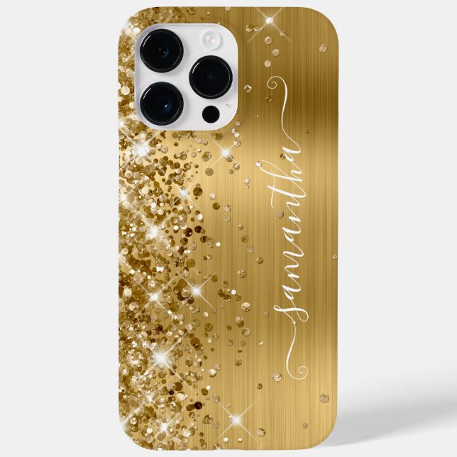 Brilho Dourado Glam Moderno Assinatura Feminina (Verso)