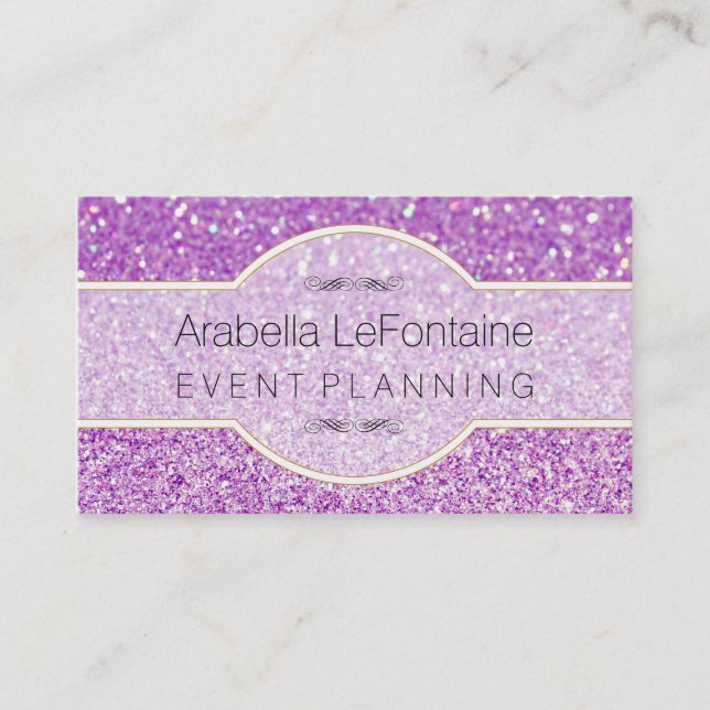 Brilho elegante do cartão de visita dos eventos de (Frente)