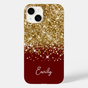 Brilho Glam Vermelho Escuro e Dourado