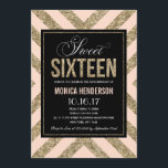 Brilho Glamouroso | Convite para Festa de Sweet Si<br><div class="desc">Celebre este marco enviando este convite de festa sweet sixteen divertido e elegante. Este convite apresenta muito brilho e glitter com apenas um toque de rosa cremoso. Há um belo padrão de glitter no verso que dá a este convite um toque extra especial. A textura do glitter é falsa e...</div>