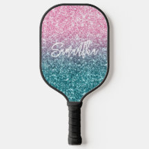 Brilho Luxo Rosa Claro Gradiente Glitter Turquesa