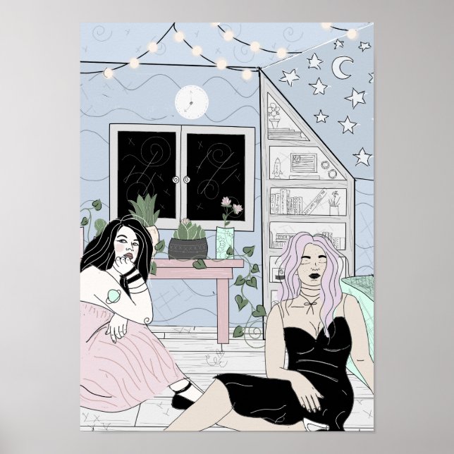 Brilho nas estrelas do teto escuro poster (Frente)