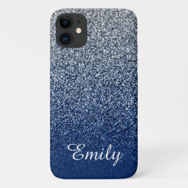 Brilho Ombre Personalizado Azul Marinho Prata